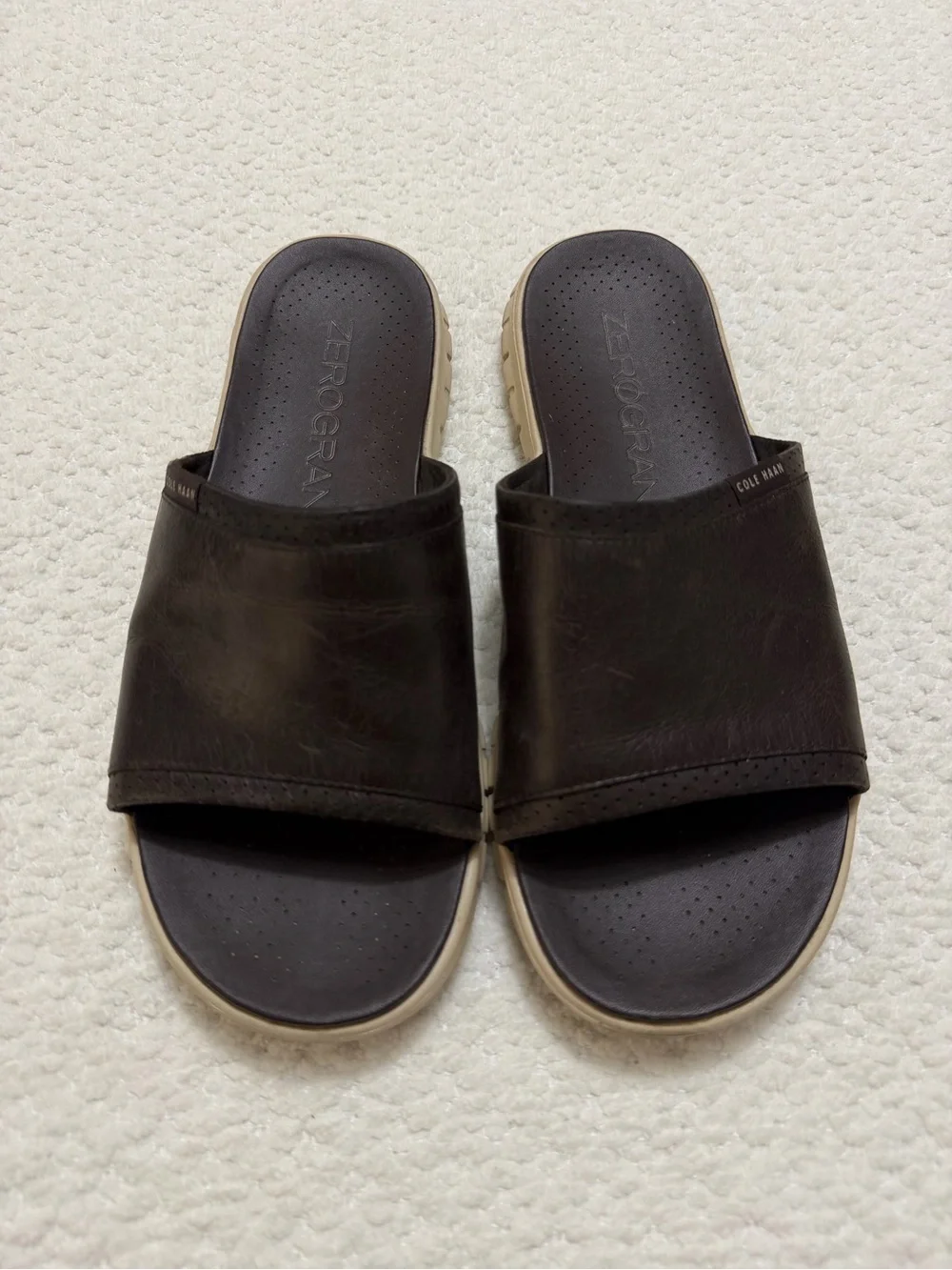 Cole Haan Brown Leather Slip On Sandals Men’s Size 11